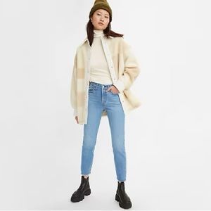 Levi's® Premium Wedgie Fit Light Wash Raw Hem Ankle Jeans